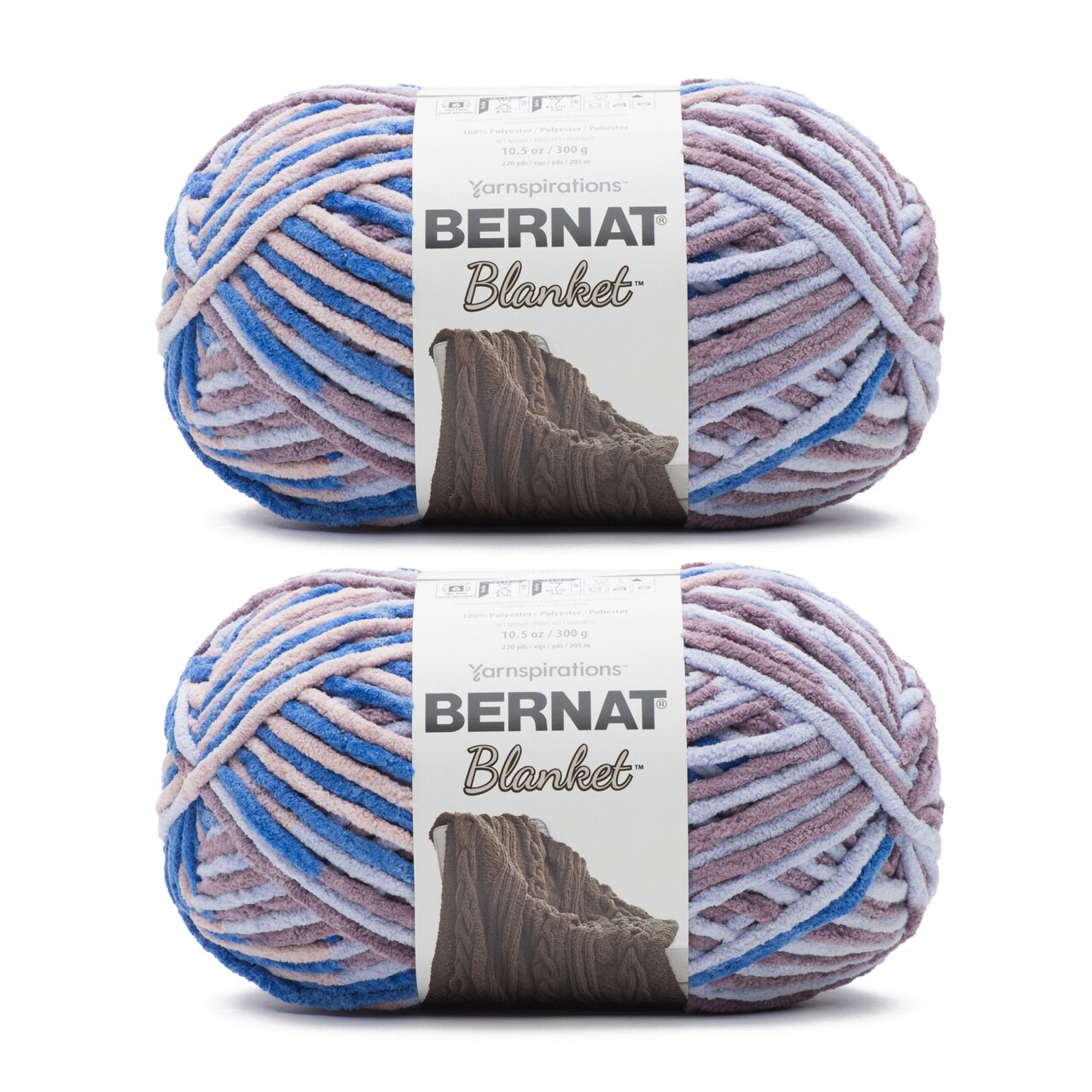 Bernat Blanket Dappled Shadows Yarn - 2 Pack of 300g/10.5oz - Polyester - 6 Super Bulky - 220 Yards - Knitting/Crochet